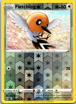 Pokemon - Darkness Ablaze - FLETCHLING 151/189 - Reverse Holo - New - NM/M - Image 1