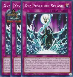 Yugioh! 3x Xyz Poseidon Splash MP25-EN422 Common 1st Ed NM - Image 1
