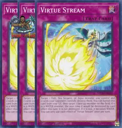 Yugioh! 3x Virtue Stream MP25-EN421 Common 1st Ed NM - Image 1