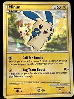 Minun Pokemon Card - HGSS17 Promo | Cracked Ice Holo Foil | Pokemon TCG - Image 1