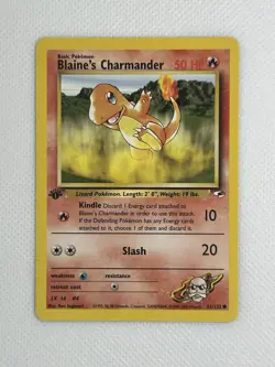 Blaine's Charmander 61/132 Gym Heroes 1st Edition Pokemon Card - Image 1