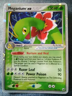 Pokemon TCG Meganium EX 106/115 Unseen Forces Holo Rare Card 2005 LP - Image 1