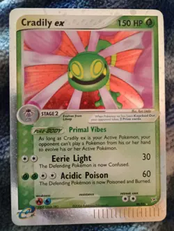 Pokemon CRADILY EX Team Magma vs Team Aqua ULTRA RARE HOLO Foil Card 90/95 SWIRL - Image 1