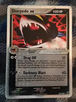 Pokemon TCG Sharpedo EX 104/107 EX Deoxys 2005 Ultra Rare Holo Card - Image 1