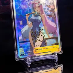 Iono Waifu Card ACG Pokemon Trainer Holo Flash Gold Foil Signature Stamp Rare - Image 2