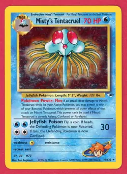 Pokemon TCG Misty's Tentacruel Holo Rare Card 10/132 Gym Heroes HP - Image 1