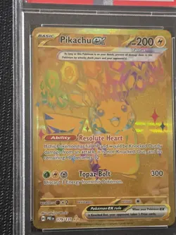 Pikachu EX Prismatic Evolutions Holo Hyper Rare Gold Card 179/131 - Image 3