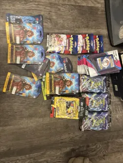 Lot Of 40 Pokemon Mtg Booster Packs And 4 Pokemon Battle Decks - Image 1