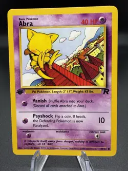 Pokemon TCG Abra 49/82 Team Rocket 1st Edition Vintage WOTC LP/NM - Image 1