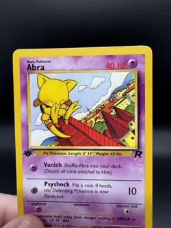 Pokemon TCG Abra 49/82 Team Rocket 1st Edition Vintage WOTC LP/NM - Image 3