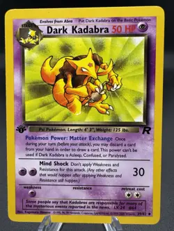 Pokemon TCG Dark Kadabra 39/82 1st Edition Team Rocket Uncommon LP - Image 1
