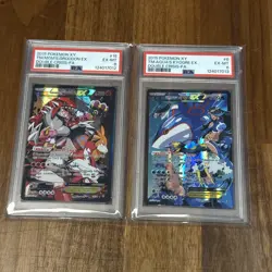 2015 POKEMON TEAM MAGMA'S GROUDON EX & TEAM AQUAS KYOGRE EX PSA 6 - Image 1