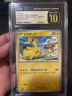 CGC 10 PRISTINE Pikachu 120/SV-P Promo Japanese Pokemon Gift Campaign 2023 - Image 1