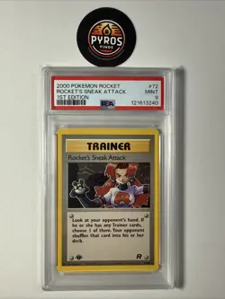 Pokemon Rocket's Sneak Attack Team Rocket 1st Edition NON Holo Rare #72 PSA 9 - Image 1