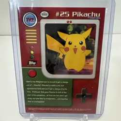 1999 Pokemon TV Animation Series 1 TV2 25 Pikachu Black Logo Foil - Image 2
