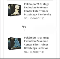 Pokemon Center Mega Evolution ETB (SET OF 2) PRESALE LUCARIO & GARDEVOIR PC ETB - Image 2