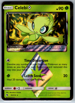 Pokemon Celebi Prism Rare S&M Lost Thunder 19/214 NM - Image 1