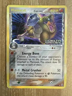 Pokemon TCG Marowak (Delta) EX Delta Species 10/113 Reverse Holo Holo Rare DMG - Image 1