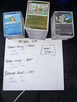 Mixed Pokemon Card Lot - Holo/RH/Base Destined Rivals Chaos Rising Perfect Order - Image 1