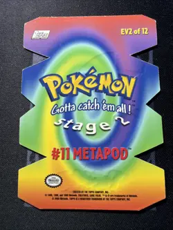 2000 Topps Pokemon TV Animation Series 2 #11 Metapod Die Cut Card EV2 of 12 - Image 2