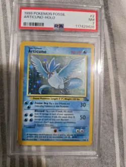 1999 Pokemon TCG Fossil Articuno Holo Rare Card 2/62 Psa 7 - Image 1
