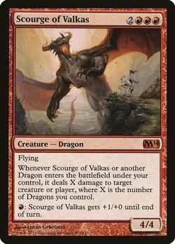Scourge of Valkas – Magic 2014 (FOIL), NM [MTG] - Image 1