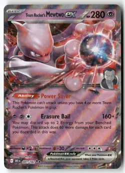 Team Rocket's Mewtwo ex 081/182 Double Rare Destined Rivals Pokemon Near Mint - Image 1