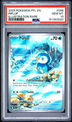Pokemon Piplup 098/094 Phantasmal Flames Illustration Rare Holo EN PSA 10 - Image 1