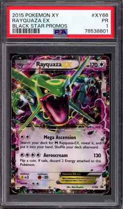 2015 Pokemon XY Black Star Promo Rayquaza EX #XY66 PSA 1 POOR - Image 1