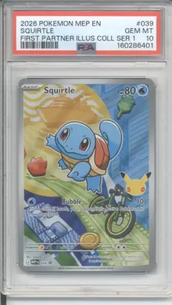 2026 POKEMON FIRST PARTNER ILLUSTRATION COLLECTION SERIES 1 SQUIRTLE PSA 10 - Image 1