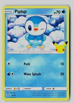 Piplup 020/025 Promo McDonald's 25th Anniversary Promos Pokemon NM - Image 1