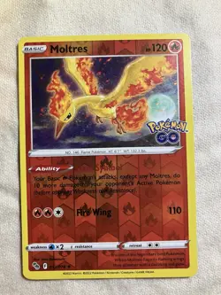 Pokemon TCG Moltres Reverse Holo Rare Card Pokemon Go 012/078 NM Condition - Image 1