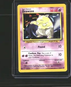 Drowzee 49/102 Common Base Set Unlimited Pokemon NM/M - Image 1