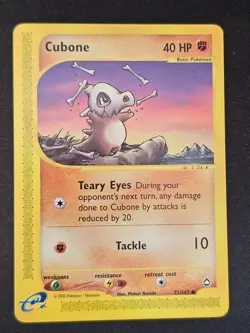 Pokemon TCG Cubone 72 Aquapolis Mint Near Mint (non-holo) - Image 1