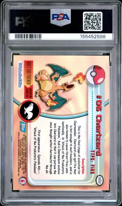 1999 TOPPS POKEMON TV #6 CHARIZARD PSA 8 - Image 2