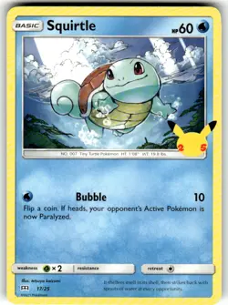 Squirtle 017/025 Promo McDonald's 25th Anniversary Promos Pokemon Near Mint - Image 1