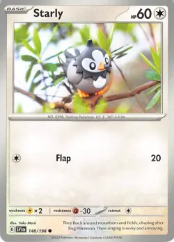 Starly 148/198 Common Scarlet & Violet Pokemon Near Mint Yuka Morii - Image 1