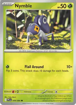 Nymble 009/094 Common Phantasmal Flames Pokemon Near Mint Yuka Morii - Image 1