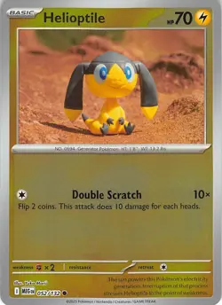 Helioptile 052/132 Common Mega Evolution Pokemon Reverse Holo NM Yuka Morii - Image 1