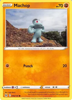 Machop 086/196 Common Lost Origin Pokemon Near Mint Yuka Morii - Image 1