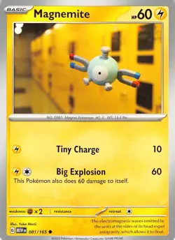 Magnemite 081/165 Common 151 Pokemon Near Mint Yuka Morii - Image 1
