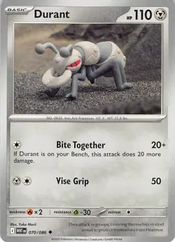 Durant 070/086 Uncommon SV: White Flare Pokemon Near Mint Yuka Morii - Image 1