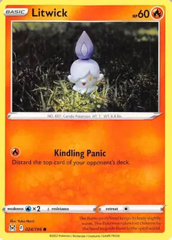 Litwick 024/196 Common Lost Origin Pokemon Near Mint Yuka Morii - Image 1