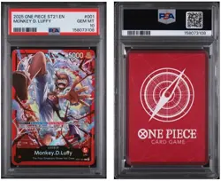 2025 One Piece - ST21-EX Gear 5 Monkey D. Luffy Red Leader #001 PSA 10 GEM MINT - Image 1