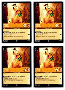 #21 Pluto - Friendly Pooch Common Amber PLAYSET x4 2025 Disney Lorcana Fabled 4x - Image 1
