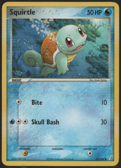 Squirtle 63/100 Crystal Guardians 2006 Common Lightly Played Pokemon Card TCG - Image 1