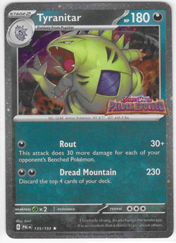 Tyranitar - 135/193 Pokemon Paldea Evolved Premium Collection Stamped Promo Card - Image 1