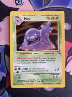 Muk 13/62 Near Mint Fossil Set 1999 Pokemon Card Holo Rare Holofoil - LP+ - Image 1