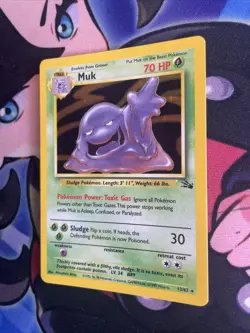 Muk 13/62 Near Mint Fossil Set 1999 Pokemon Card Holo Rare Holofoil - LP+ - Image 3