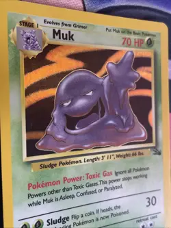 Muk 13/62 Near Mint Fossil Set 1999 Pokemon Card Holo Rare Holofoil - LP+ - Image 4